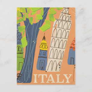 Reclinerende toren van Pisa vintage reisposter Briefkaart