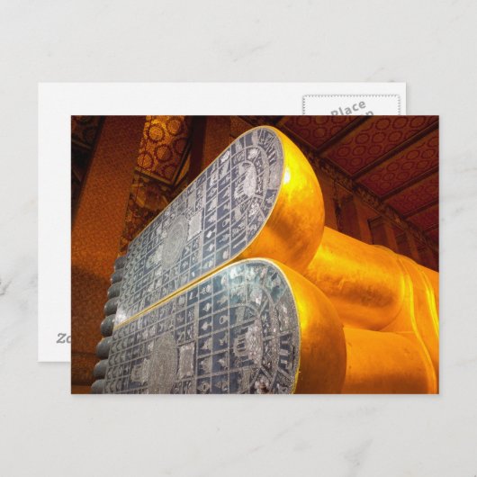 Reclining Budda, Wat Pho, Bangkok. Briefkaart (Voorkant / Achterkant)