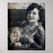 Reclining Tattooed Lady Poster (Voorkant)