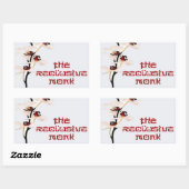 Reclusieve monniken rechthoek rode orchidee rechthoekige sticker (Vel)