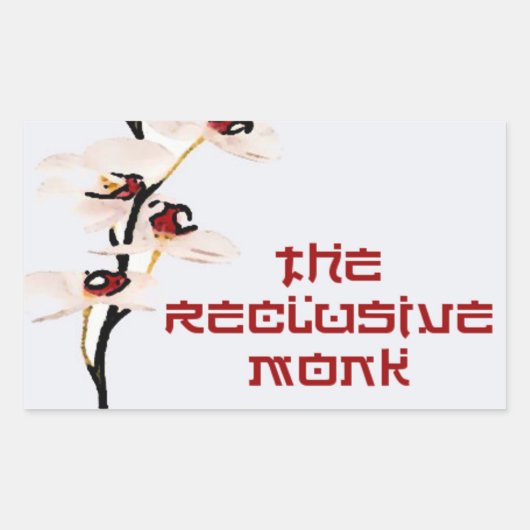 Reclusieve monniken rechthoek rode orchidee rechthoekige sticker (Voorkant)