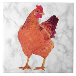 Recoleta Chicken L - Large Ceramic Tile Tegeltje