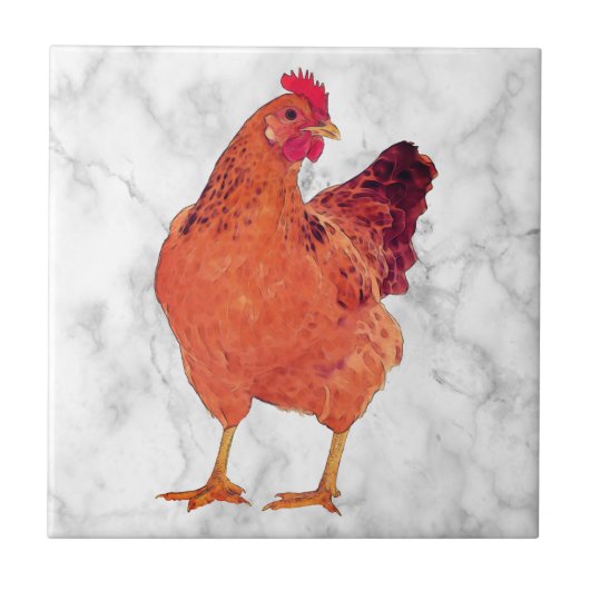 Recoleta Chicken L - Small Ceramic Tegel Tegeltje (Voorkant)