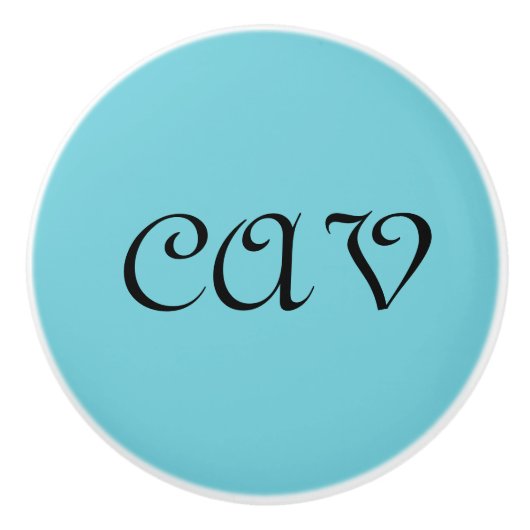 Recoleta Cornflower Blauw Keramische Knop (Voorkant)