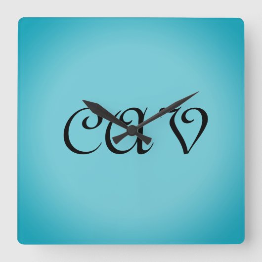 Recoleta Cornflower Blauw Vierkante Klok (Voorkant)