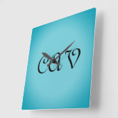 Recoleta Cornflower Blauw Vierkante Klok (Hoek)