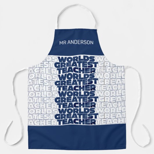 Recoment leraar moderne blauwe rode, stijlvolle ca schort (Voorkant)