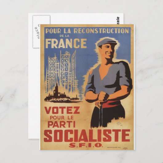 Reconstructie van het Franse Poster Propaganda Briefkaart (Voorkant / Achterkant)