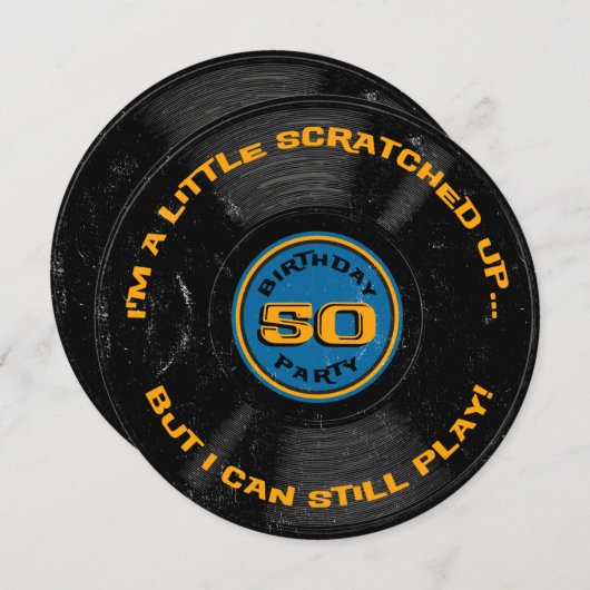 Record 50e verjaardag kaart (Voorkant / Achterkant)