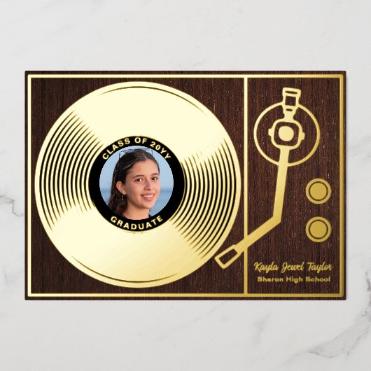 record Afstuderen Folie Uitnodiging (Voorkant)