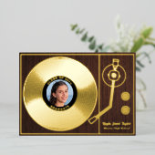 record Afstuderen Folie Uitnodiging (Staand Voorkant)