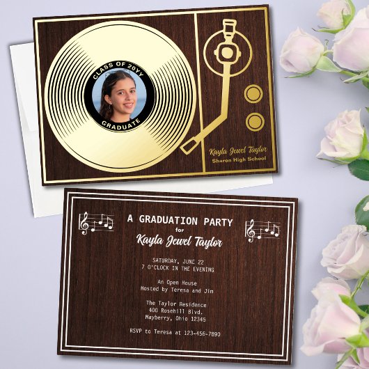  record Afstuderen Folie Uitnodiging