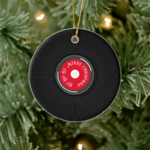 Record Album Ho-Ho-Ho Merry Kerstmis! Keramisch Ornament