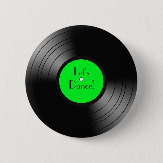 Record Album Let's Dance Novelty Party Favors Ronde Button 5,7 Cm (Voorkant)