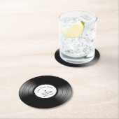Record Album Namen Datum bruiloft / Jubileum Ronde Kartonnen Onderzetter (Insitu)