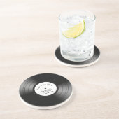 Record Album Namen Datum bruiloft / Jubileum Zandsteen Onderzetter (Zijkant)