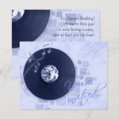 Record album op Blue Dance Party Invitation Kaart (Voorkant / Achterkant)