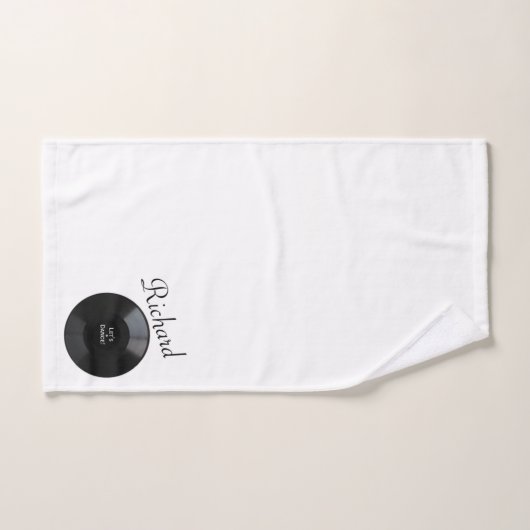 Record Album Personalized Let's Dance Bad Handdoek (Handdoek)