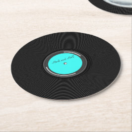 Record Album Ronde Kartonnen Onderzetter