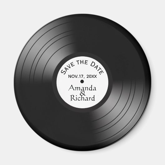 Record Album Song Name Date Wedding / Jubileum Magneet (Voorkant)