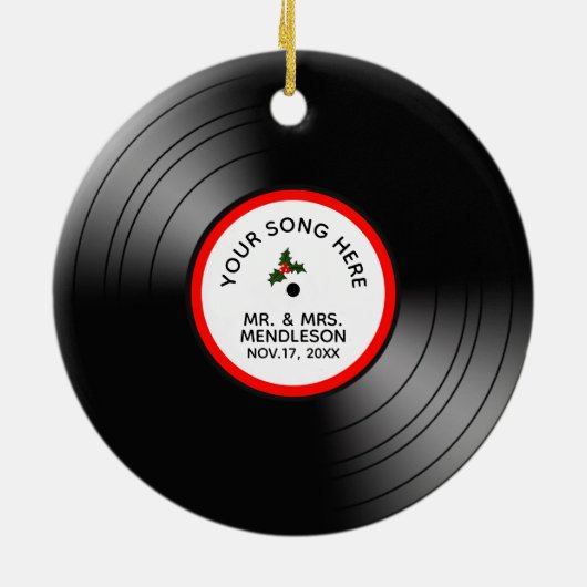 Record Album Speciaal Kerstfeest Keramisch Ornament (Achterkant)