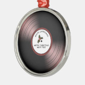Record Album Speciaal kerstrood Tint Metalen Ornament (Links)
