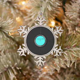 Record Album Tin Sneeuwvlok Ornament