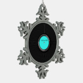 Record Album Tin Sneeuwvlok Ornament (Links)