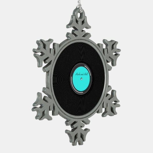 Record Album Tin Sneeuwvlok Ornament (Links)