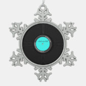 Record Album Tin Sneeuwvlok Ornament (Voorkant)