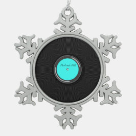 Record Album Tin Sneeuwvlok Ornament