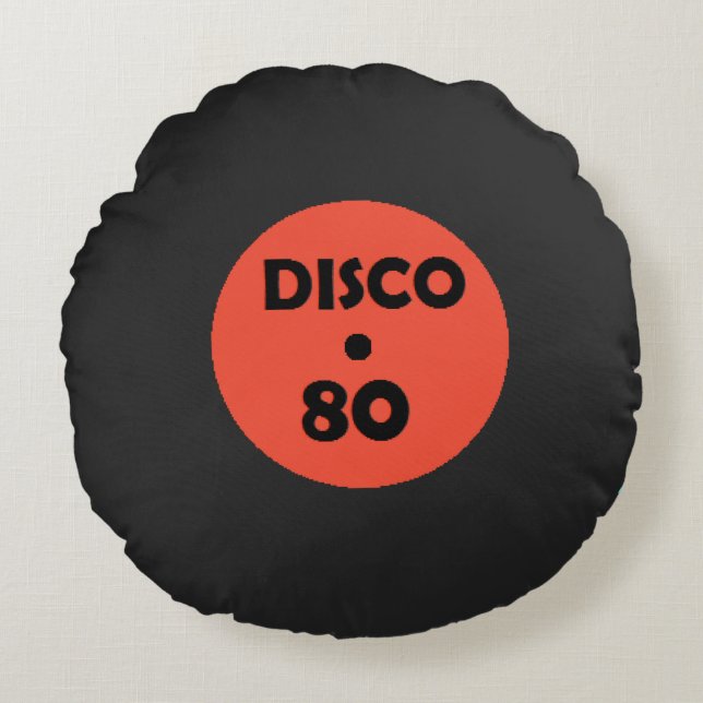 Record Bord Ronde Kussen Disco Music Party (Voorkant)