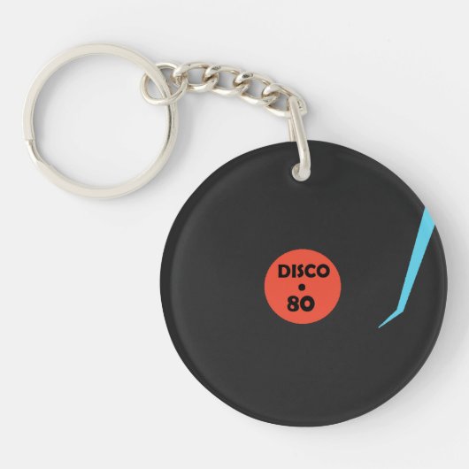 Record Bord Sleutelhanger Gift Disco Music Party (Voorkant)