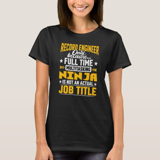 Record Engineer Job Title Sound Mixer Designer T-shirt (Voorkant)