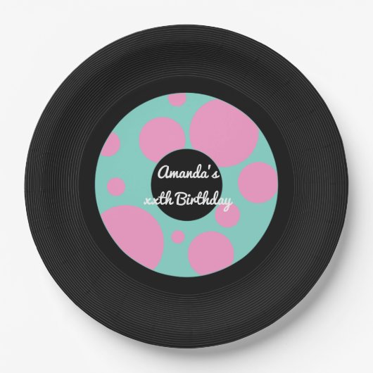 Record Hop-feest Papieren Bordje (Voorkant)