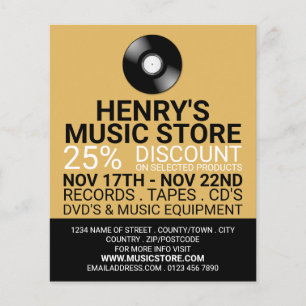 Record Logo, Music Store Adverteren brochure
