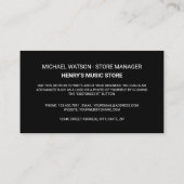 Record Logo, muziekwinkel Visitekaartje (Achterkant)