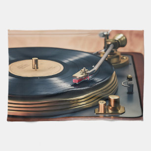 Record Player in Actie Theedoek