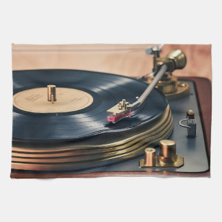 Record Player in Actie Theedoek