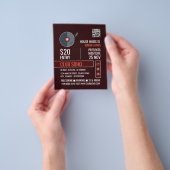 Record Player Logo, Professionele DJ Adverteren Flyer (Hand)