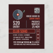 Record Player Logo, Professionele DJ Adverteren Flyer (Voorkant)