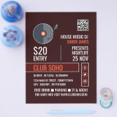 Record Player Logo, Professionele DJ Adverteren Flyer (Enkel)