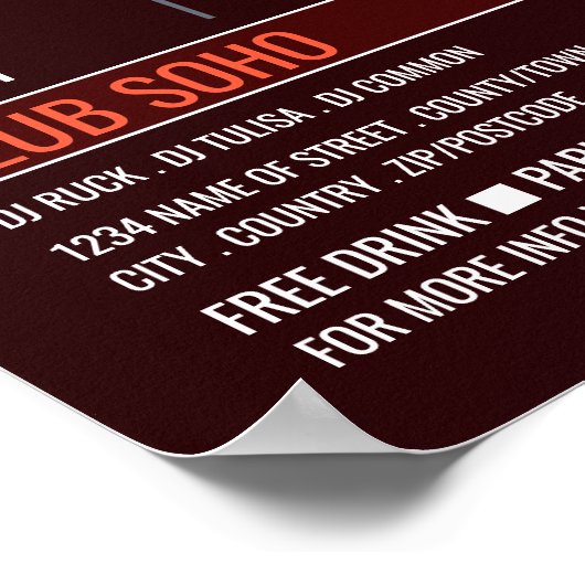 Record Player Logo, Professionele DJ Adverteren Poster (Hoek)