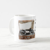 Record Player Music Notes Koffiemok (Voorkant links)