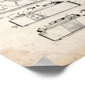 Record Player Patent - Oude look Poster (Hoek)