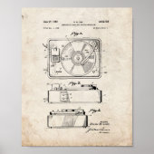 Record Player Patent - Oude look Poster (Voorkant)