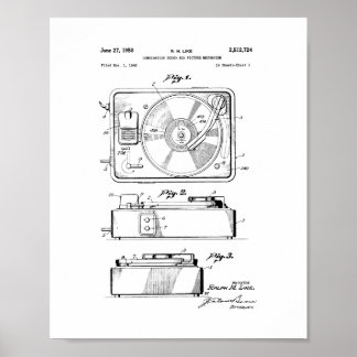 Record Player-patent Poster