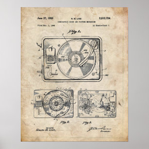 Record Player-patent Poster