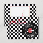 Record Player Rock N Roll Themed Birthday Party Bedankkaart (Voorkant / Achterkant)