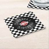 Record Player Rock N Roll Themed Birthday Party Kartonnen Onderzetters (Schuin)